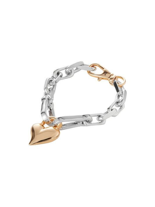 Jenny Bird Padlock Heart Chain Bracelet in Two-Tone