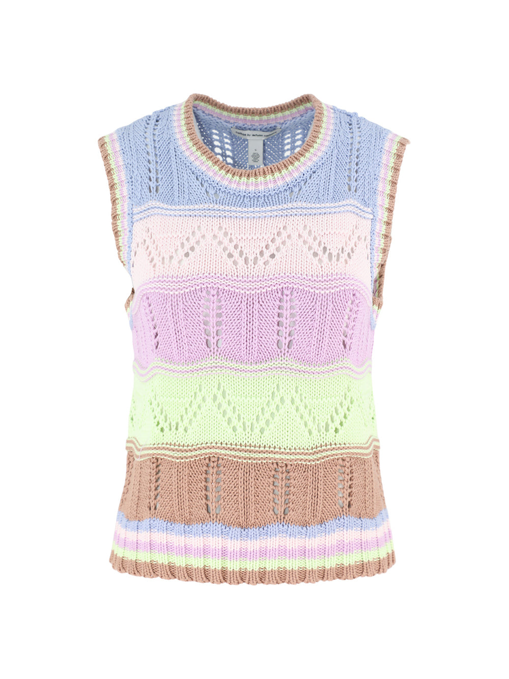 Autumn Cashmere Wavy Pointelle Stripe Muscle Tee