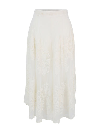 Sea Arielle Lace Flared Pants in Cream