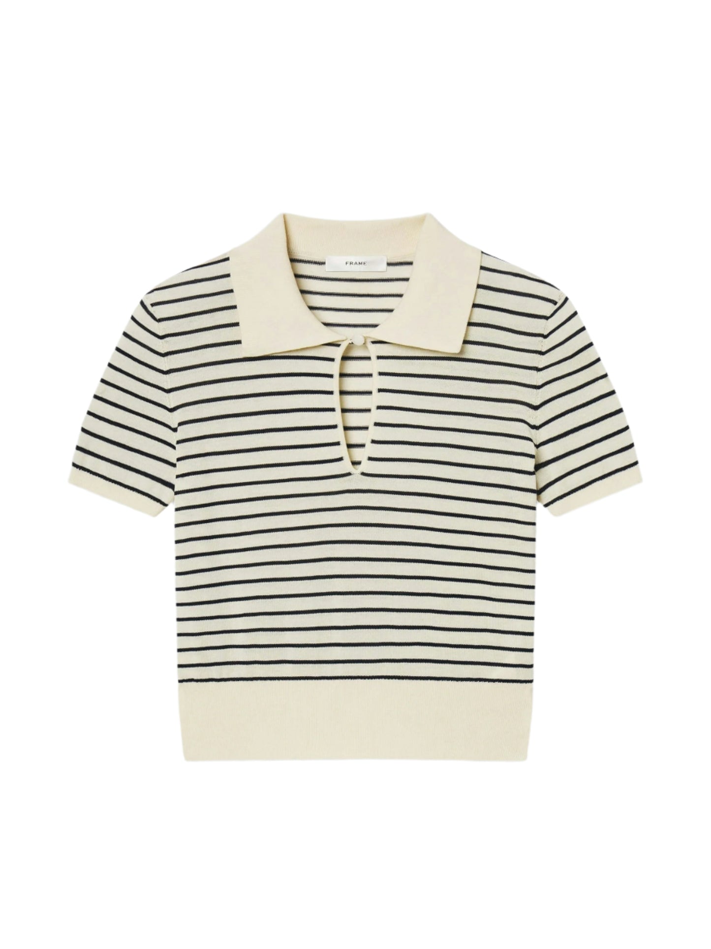 Frame Keyhole Polo in Cream Multi