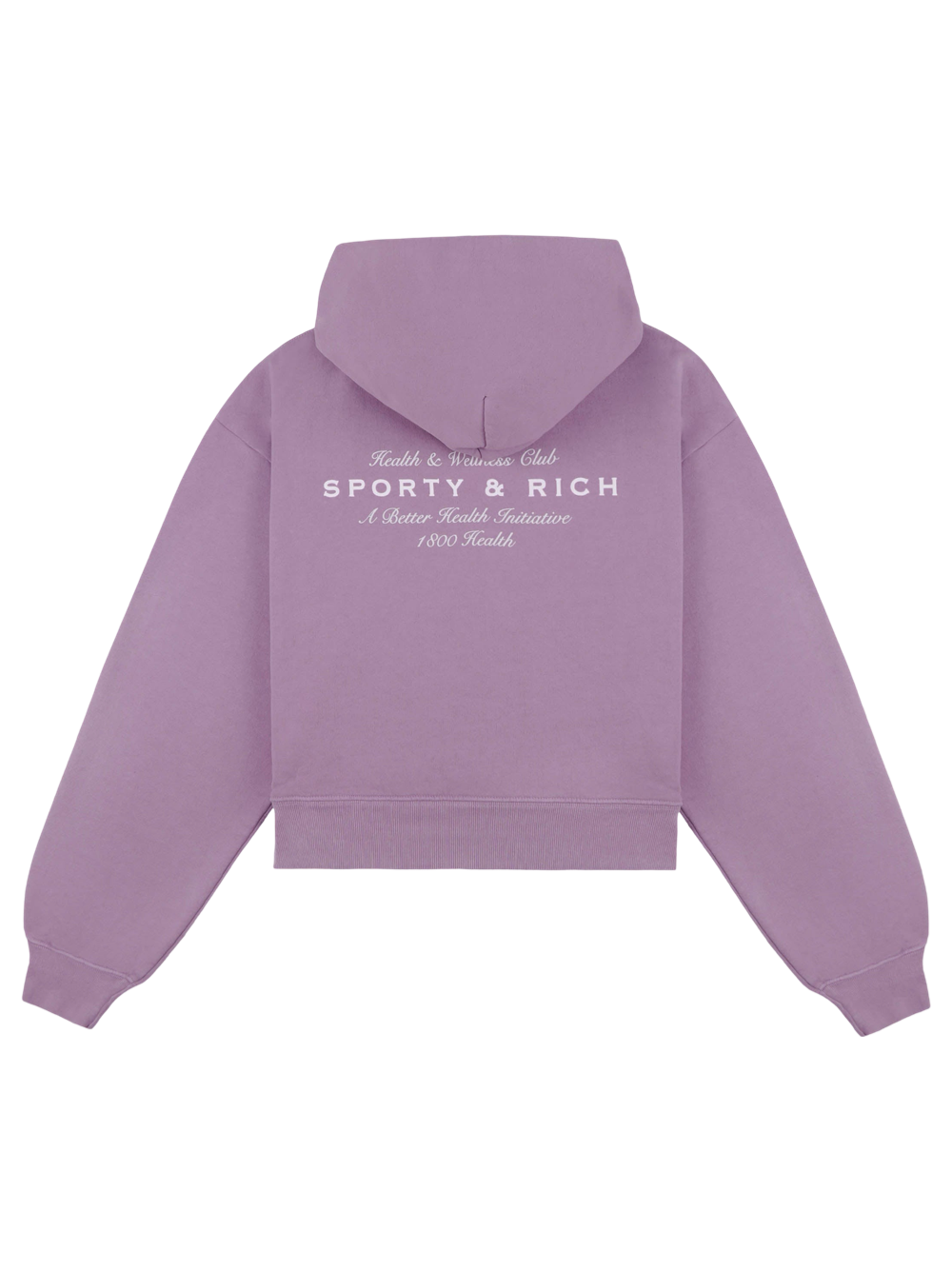 Sporty & Rich Health Initiative Crop Hoodie in Soft Lavender 339