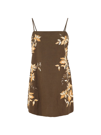 Hemant and Nandita Bota Mini Dress in Brown