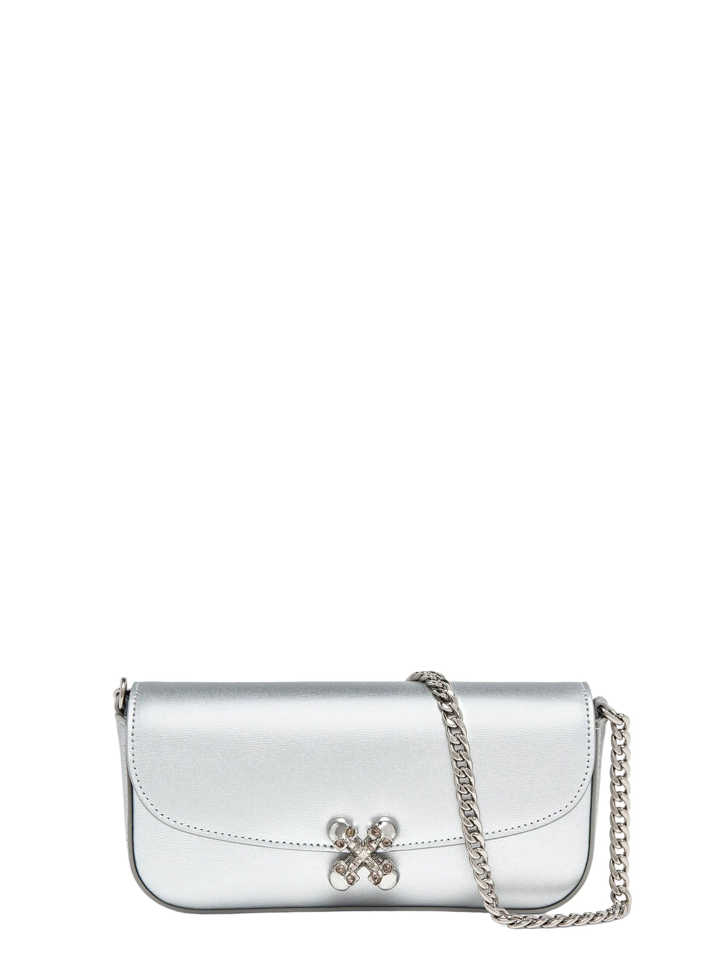 Alexander McQueen Skull Flower Small in Silver/Silver