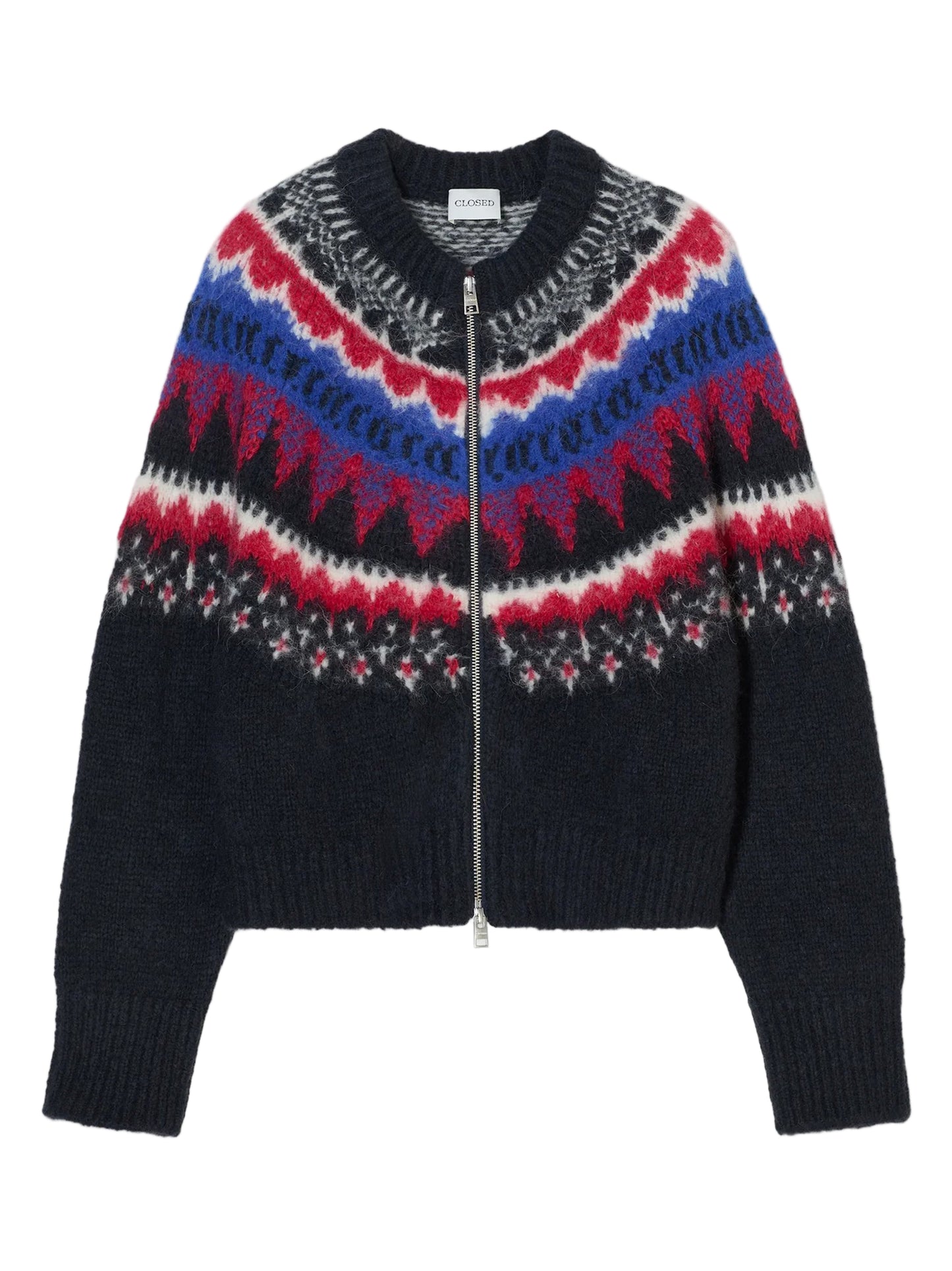 CLOSED Cropped Zip Cardigan in Cosmic Grey