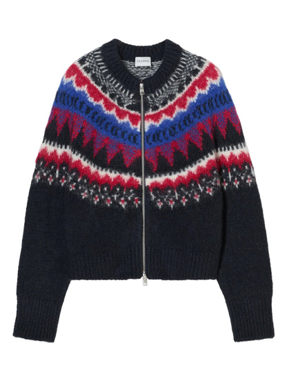 CLOSED Cropped Zip Cardigan in Cosmic Grey