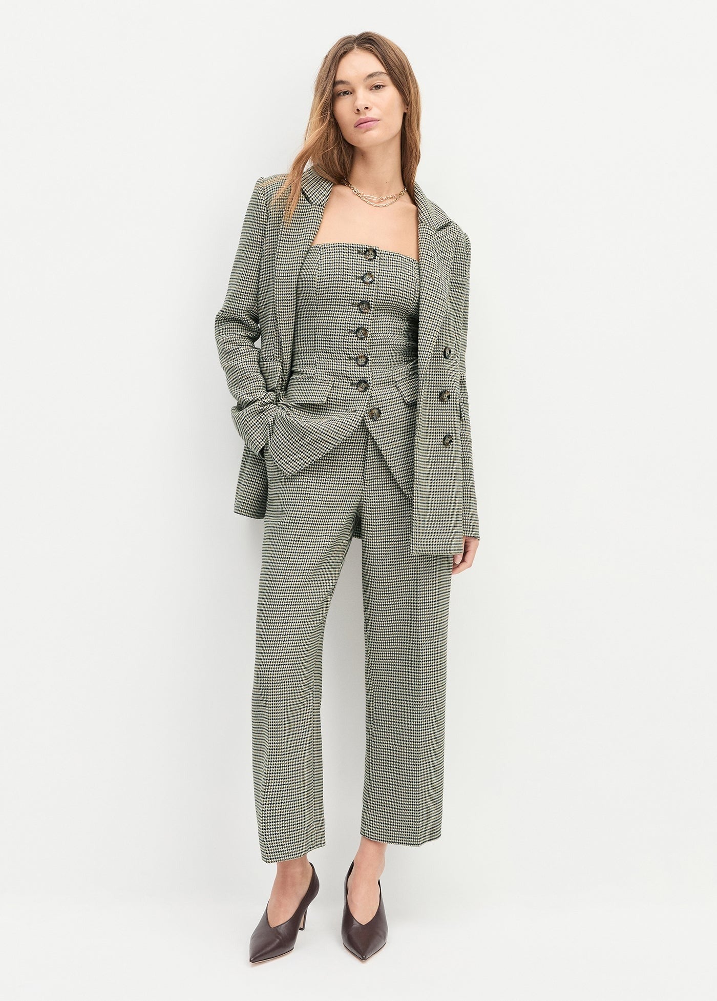 Favorite Daughter Cropped Fiona Pant in Cheshire Houndstooth