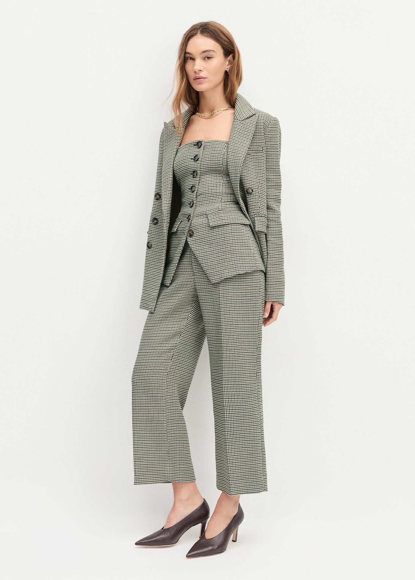 Favorite Daughter Phoebe Bustier in Cheshire Houndstooth