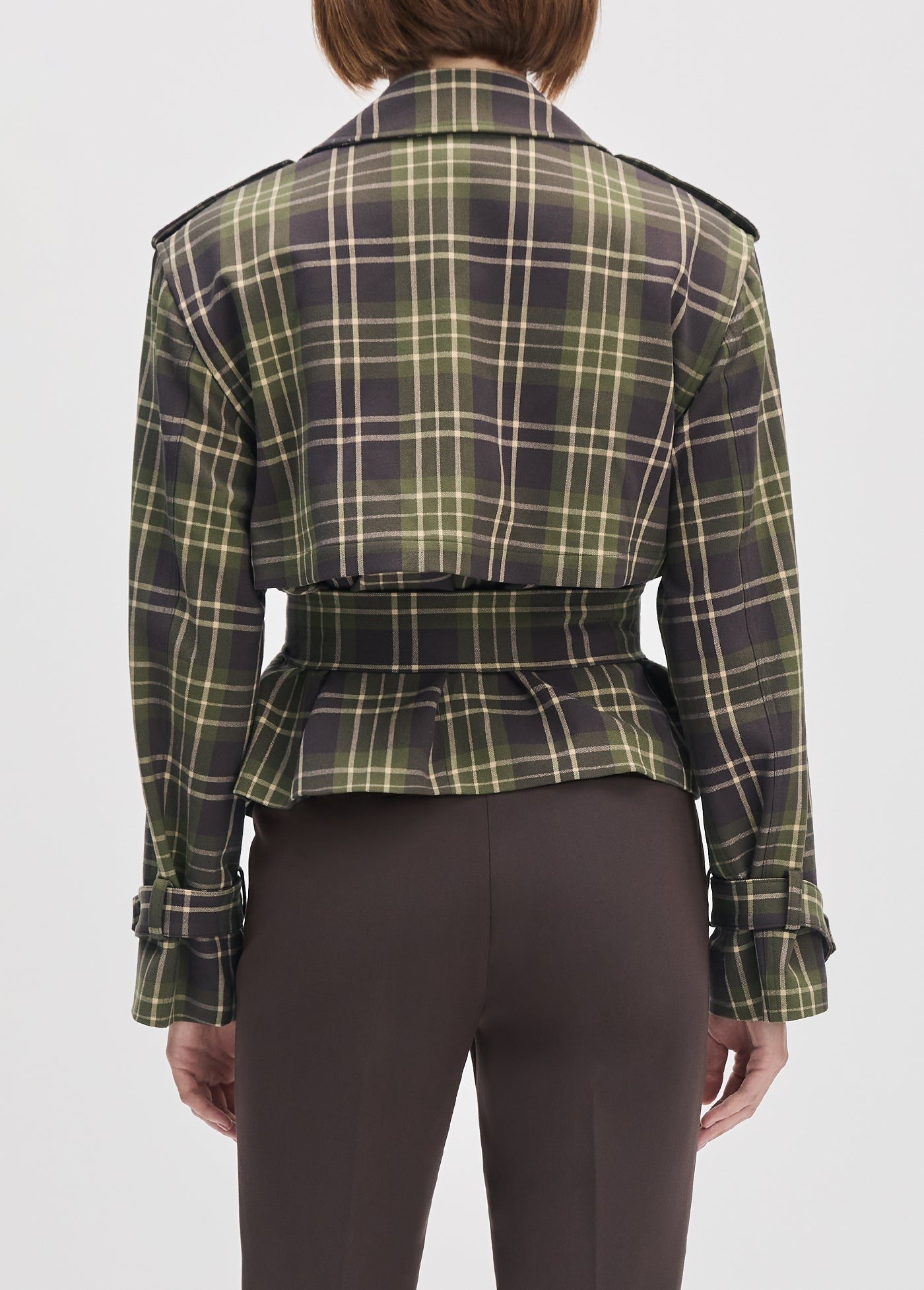 Favorite Daughter Cropped Charles Trench in Countryside Plaid