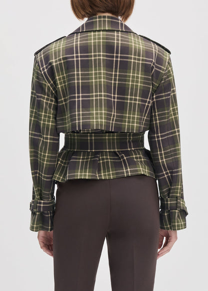 Favorite Daughter Cropped Charles Trench in Countryside Plaid