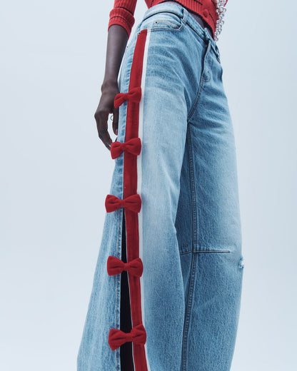 Hellessy Dan Jeans in Medium Wash/Scarlet