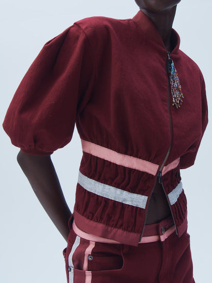 Hellessy Zora Zip-Up Jacket in Ruby