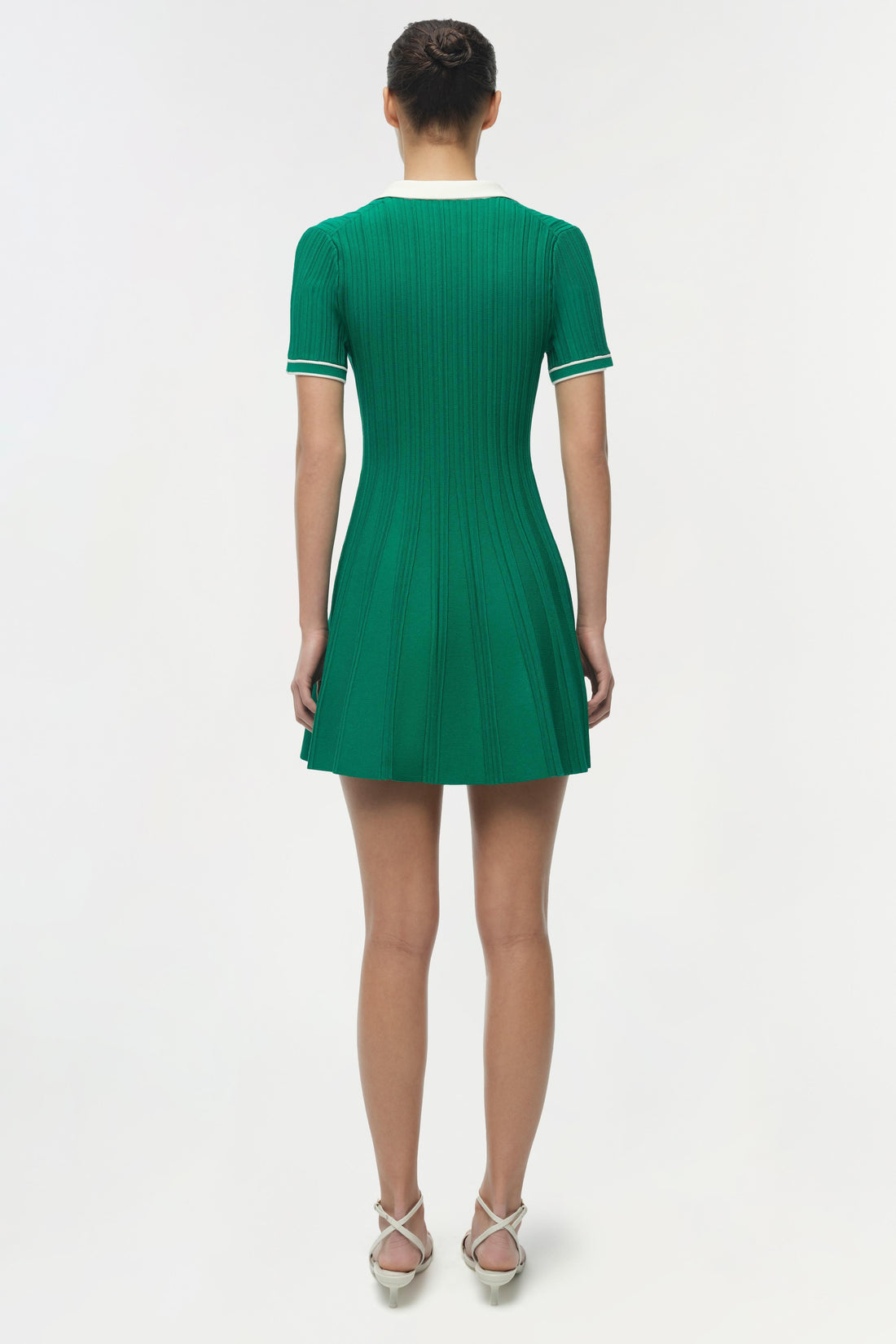Simkhai Page Knit Polo Mini Dress in Kelly Green Multi