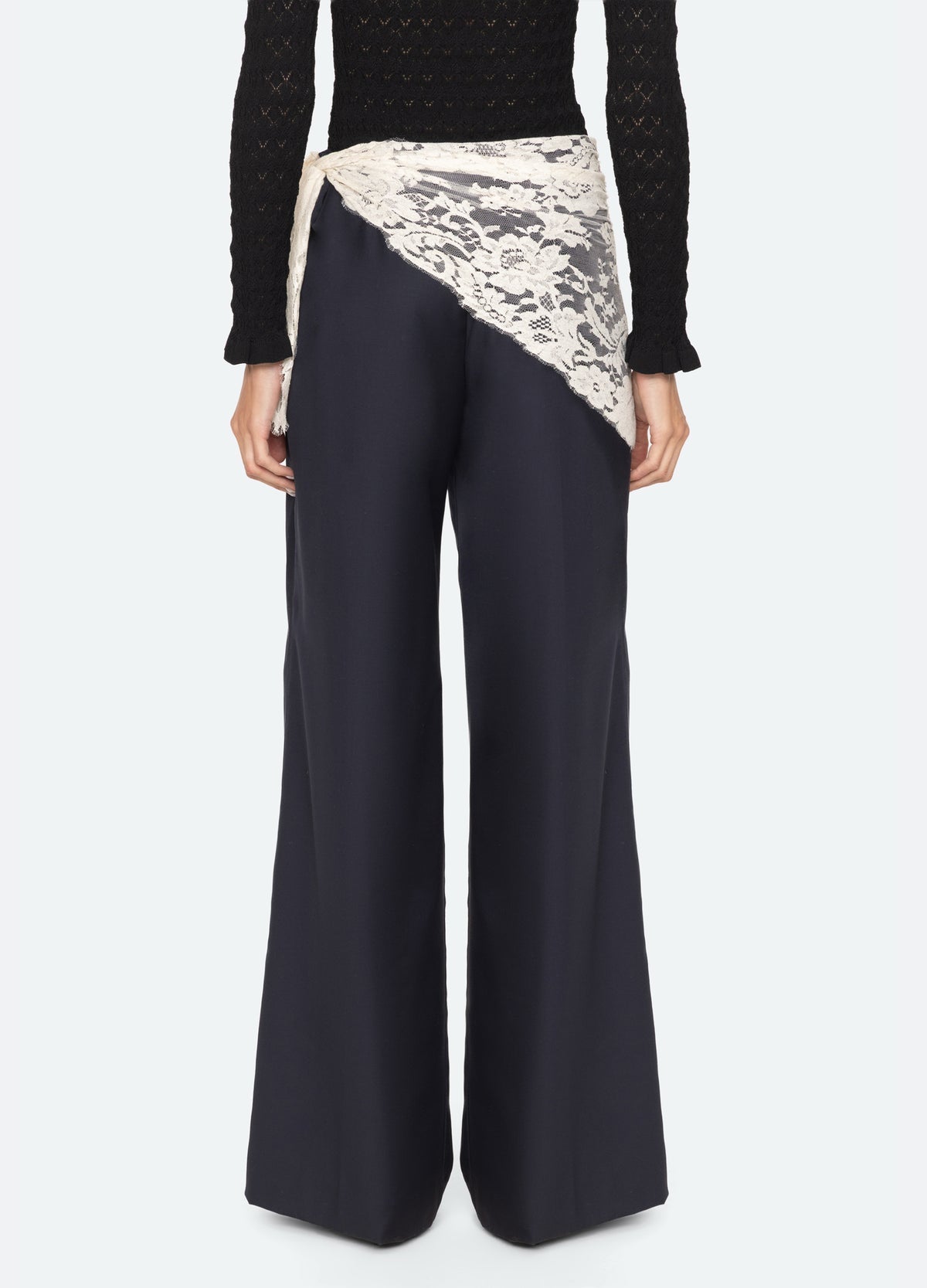 Sea Fiora Tropical Wool Pants in Navy