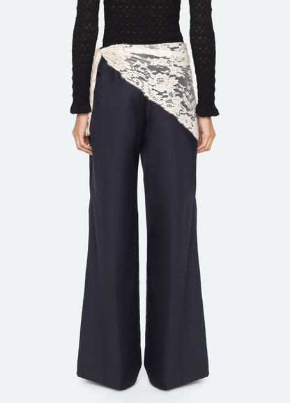 Sea Fiora Tropical Wool Pants in Navy