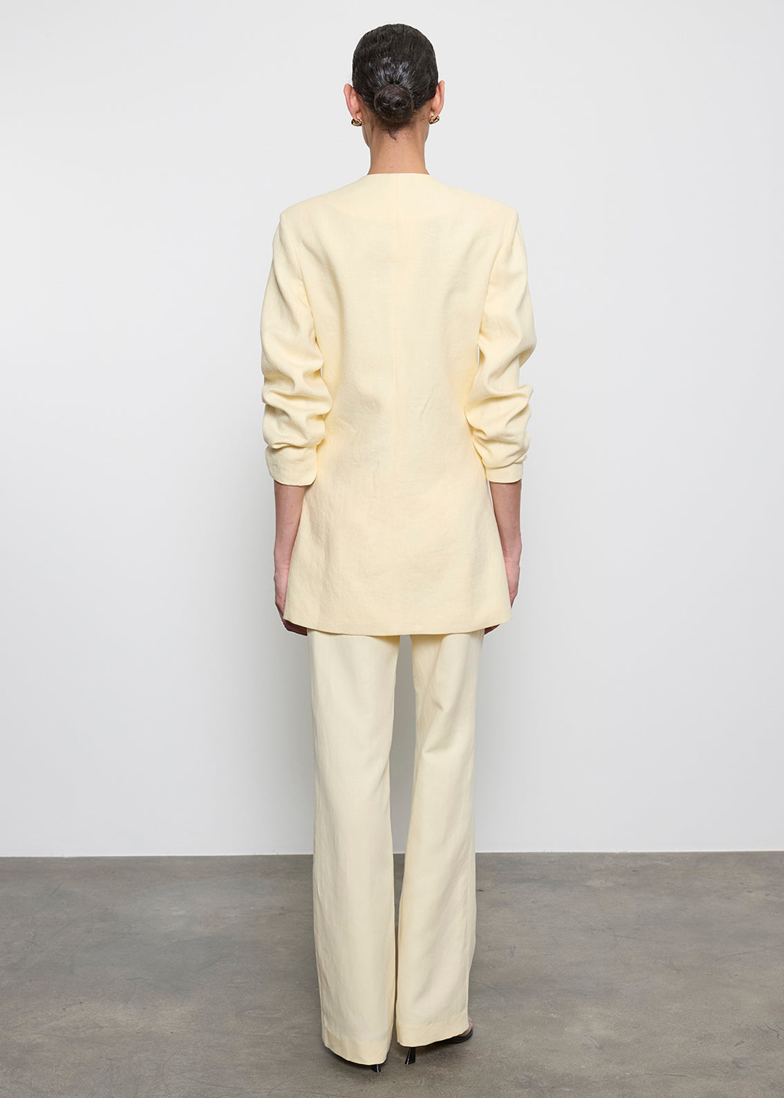 Enza Costa Linen Double Breasted Jacket in Flan