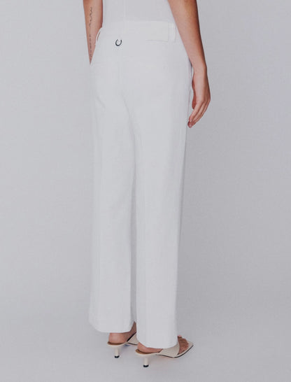 Marella MLSMAESTA Twill Wide Crop Pants in White