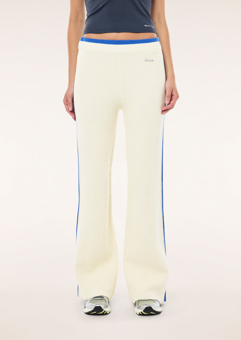 P.E Nation Odyssey Knit Pant in Whisper White Cream