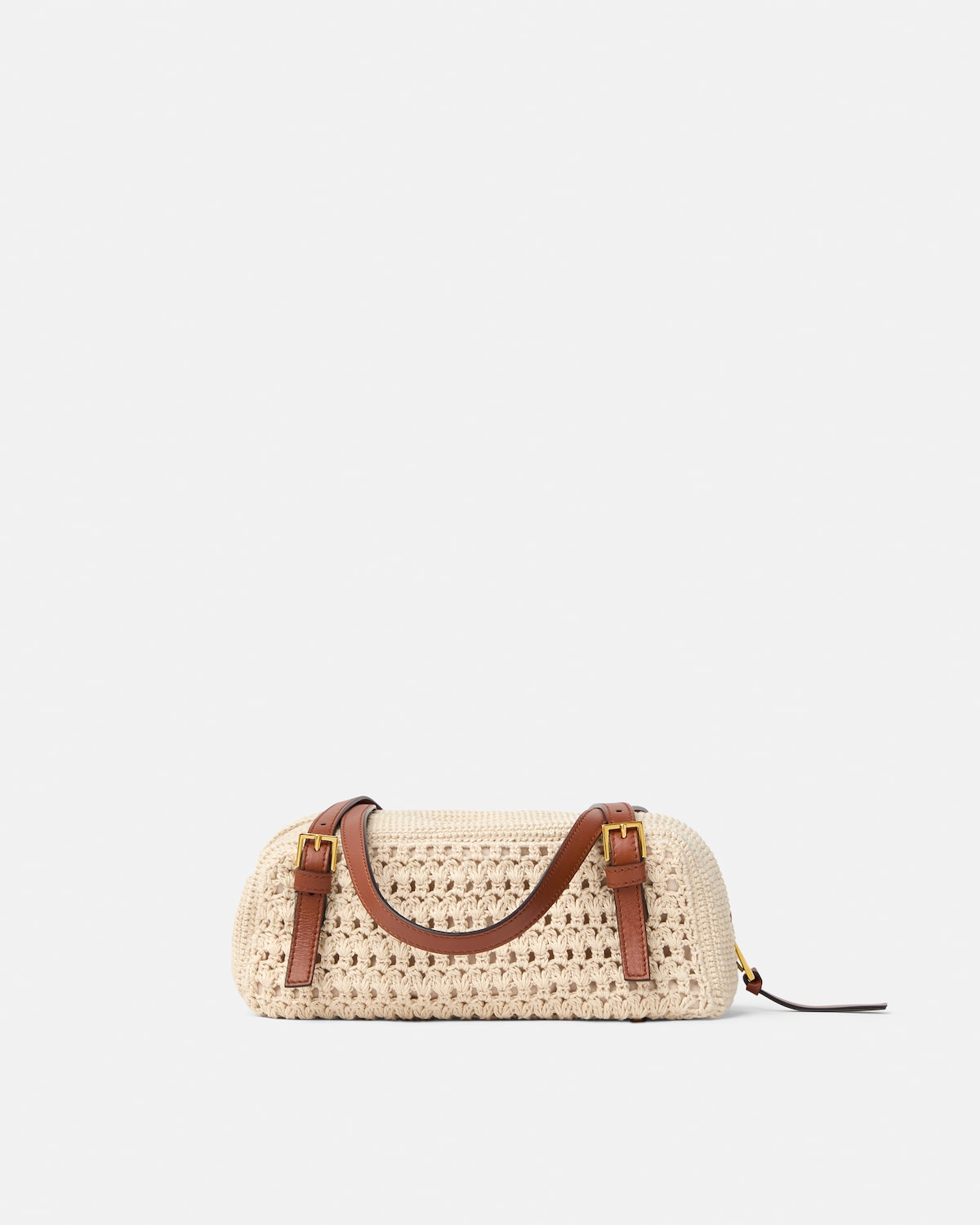 Versace Tag Raffia Bowling Bag