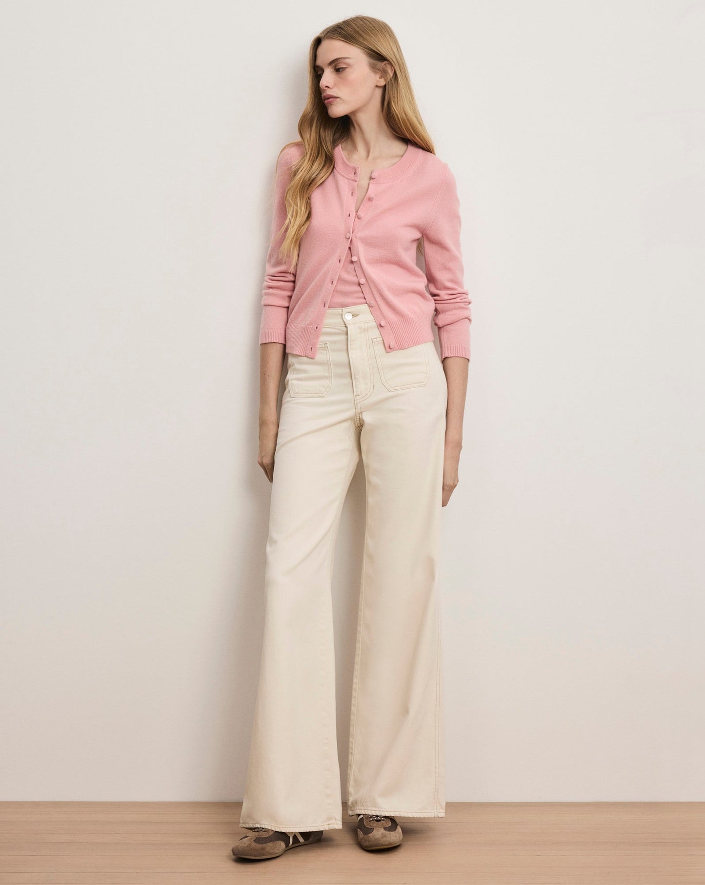 Veronica Beard Daro Cashmere Cardigan in Petal