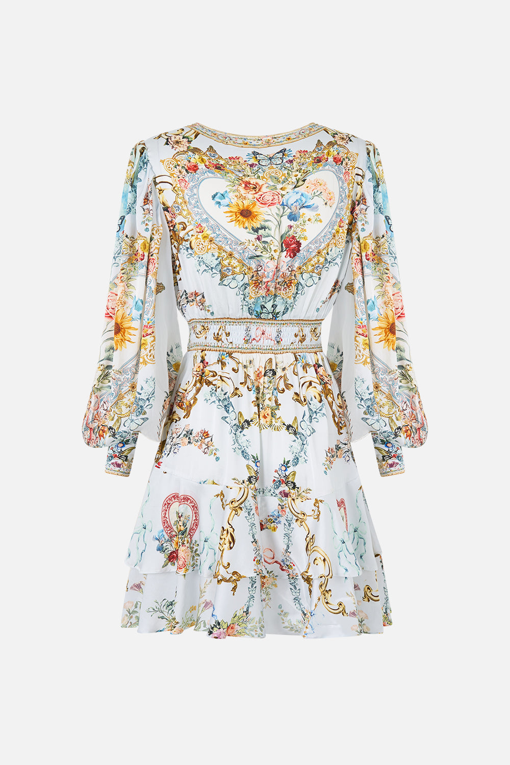 Camilla Button Front Frill Dress in Serville Sweetheart