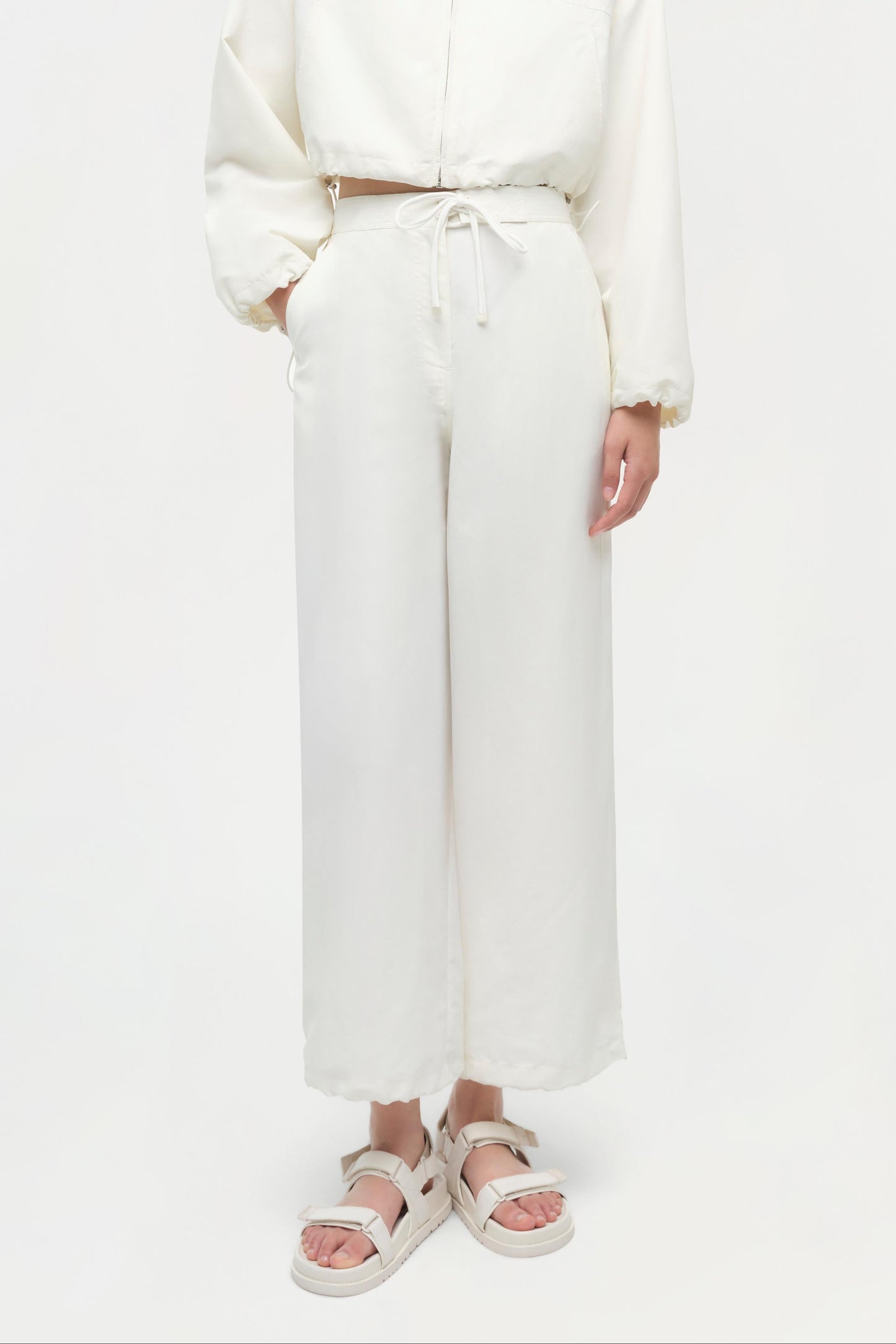 Simkhai Lennox Cotton Straight Leg Pant in Buttercream