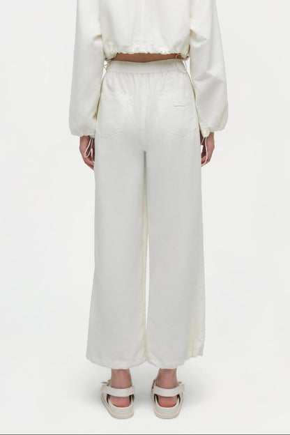 Simkhai Lennox Cotton Straight Leg Pant in Buttercream