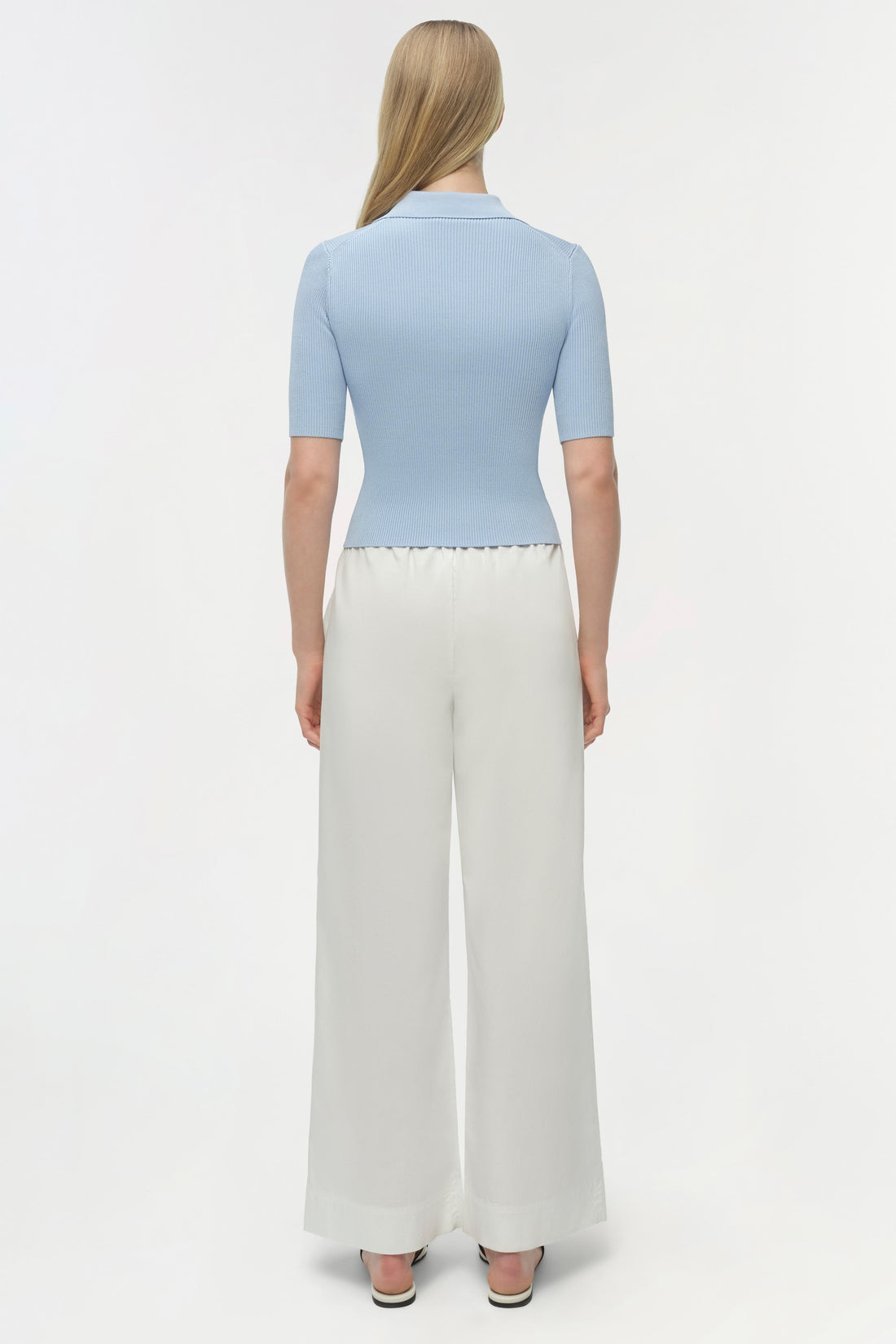 Simkhai Secily Knit Polo in Tidepool