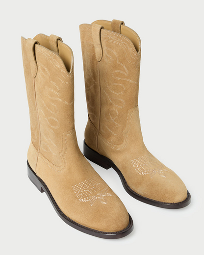 Loeffler Randall Jett Western Calf Boot in Sand