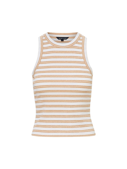 Veronica Beard Cropped Jordyn Tank in Khaki/White