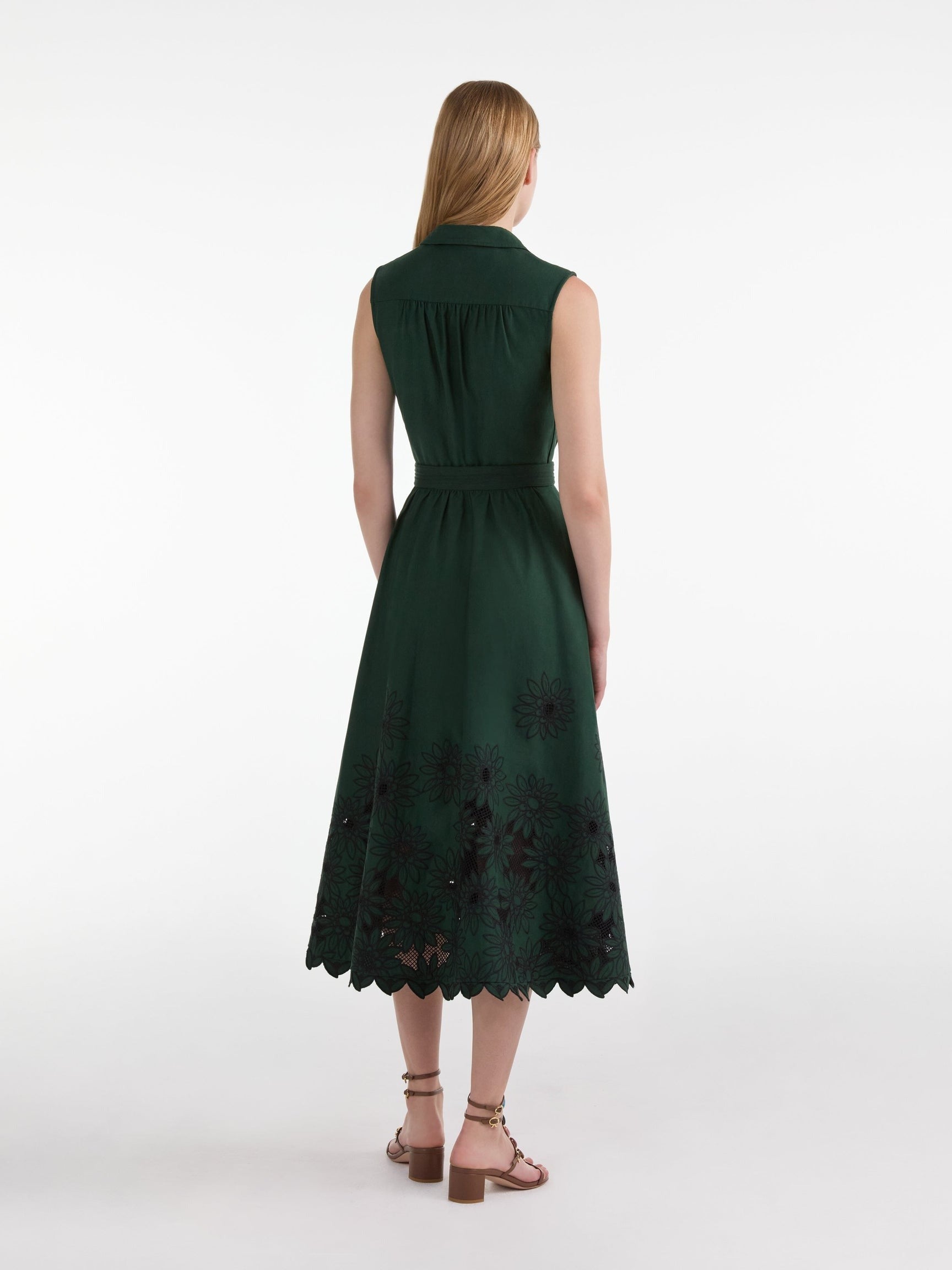 Saloni Kirat Dress in Pine Green Embroidery  Leigh's of Breton Village