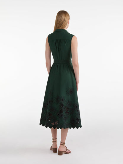 Saloni Kirat Dress in Pine Green Embroidery
