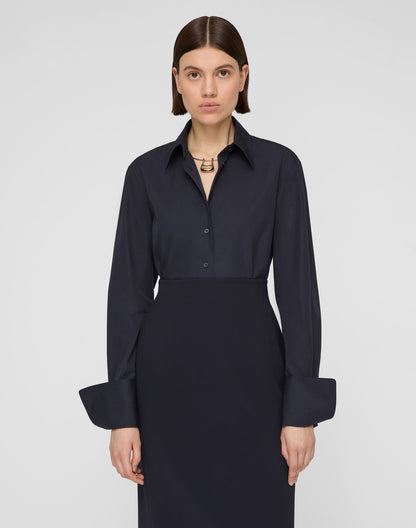 Lafayette 148 Organic Cotton Poplin Fitted Shirt (More Colors)