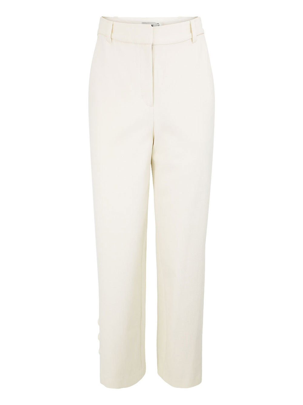 Simkhai Miki Cropped Button Hem Pants in White