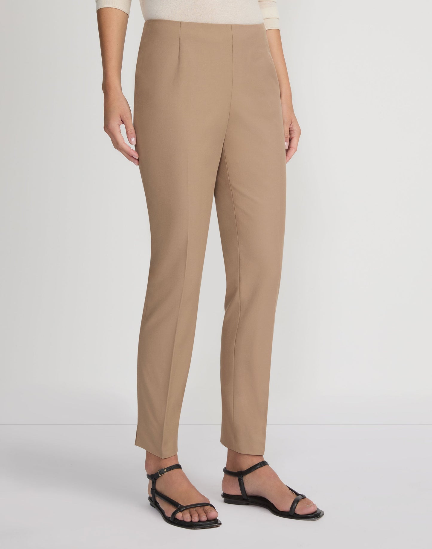 Lafayette 148 Techno Stretch Twill Stanton Pant in Cammello