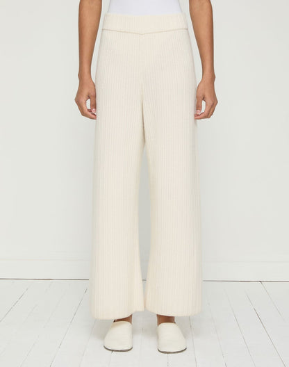 Lafayette 148 Cashmere & Finespun Voile Ankle Pant in Ivory