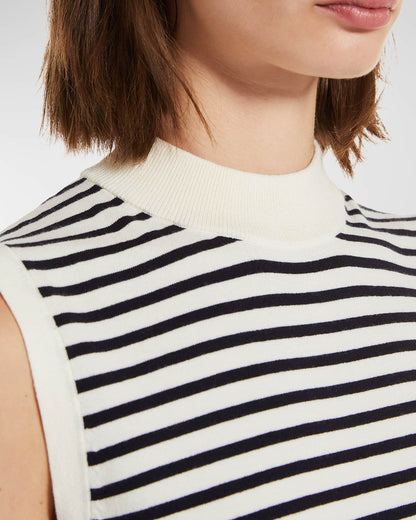 Weekend Max Mara Nazione Knit Tank in Navy Pinstripes