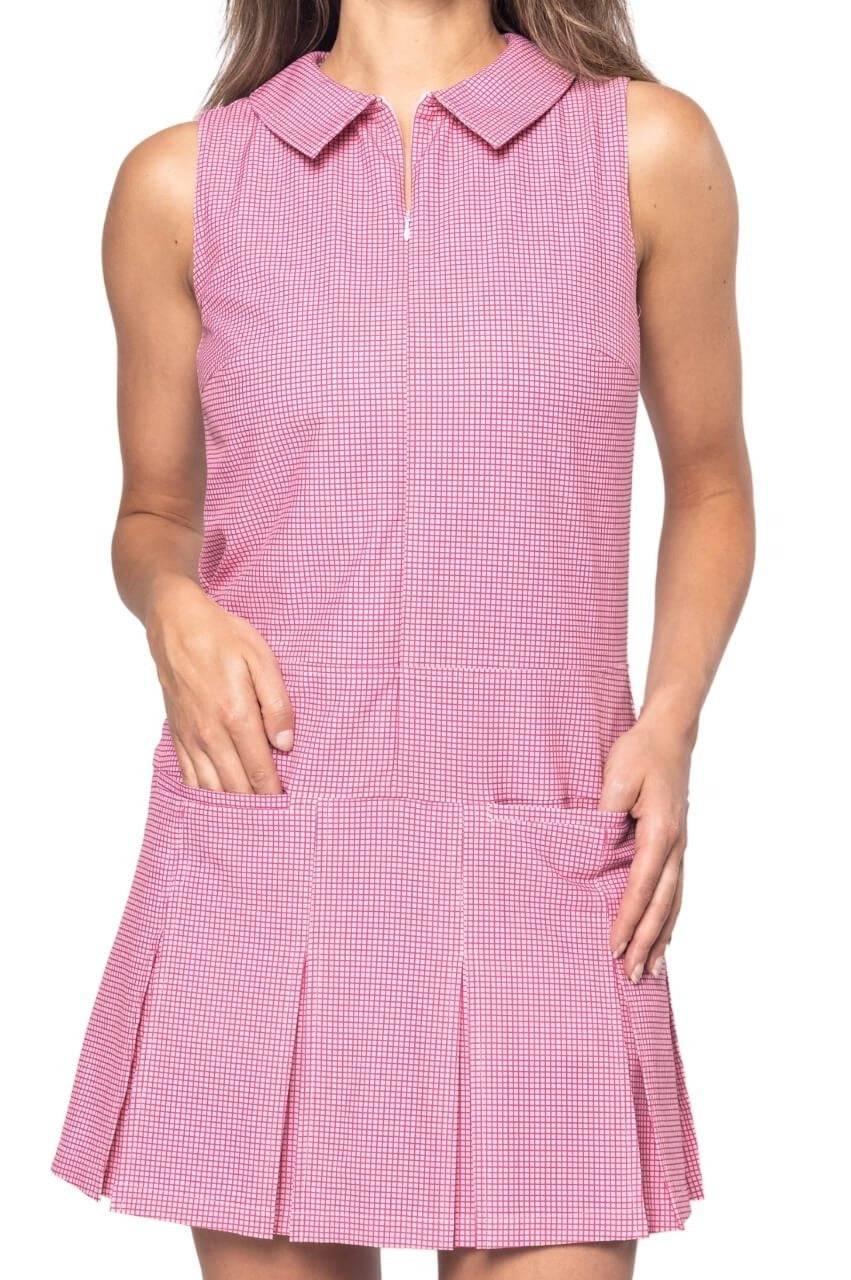 Golftini Tini Time Dress 2.0 in Plaid Pink