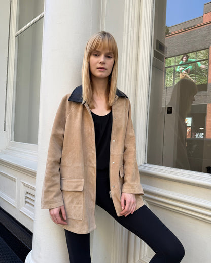 Susanna Chow Raegan Suede Field Jacket in Hazelnut