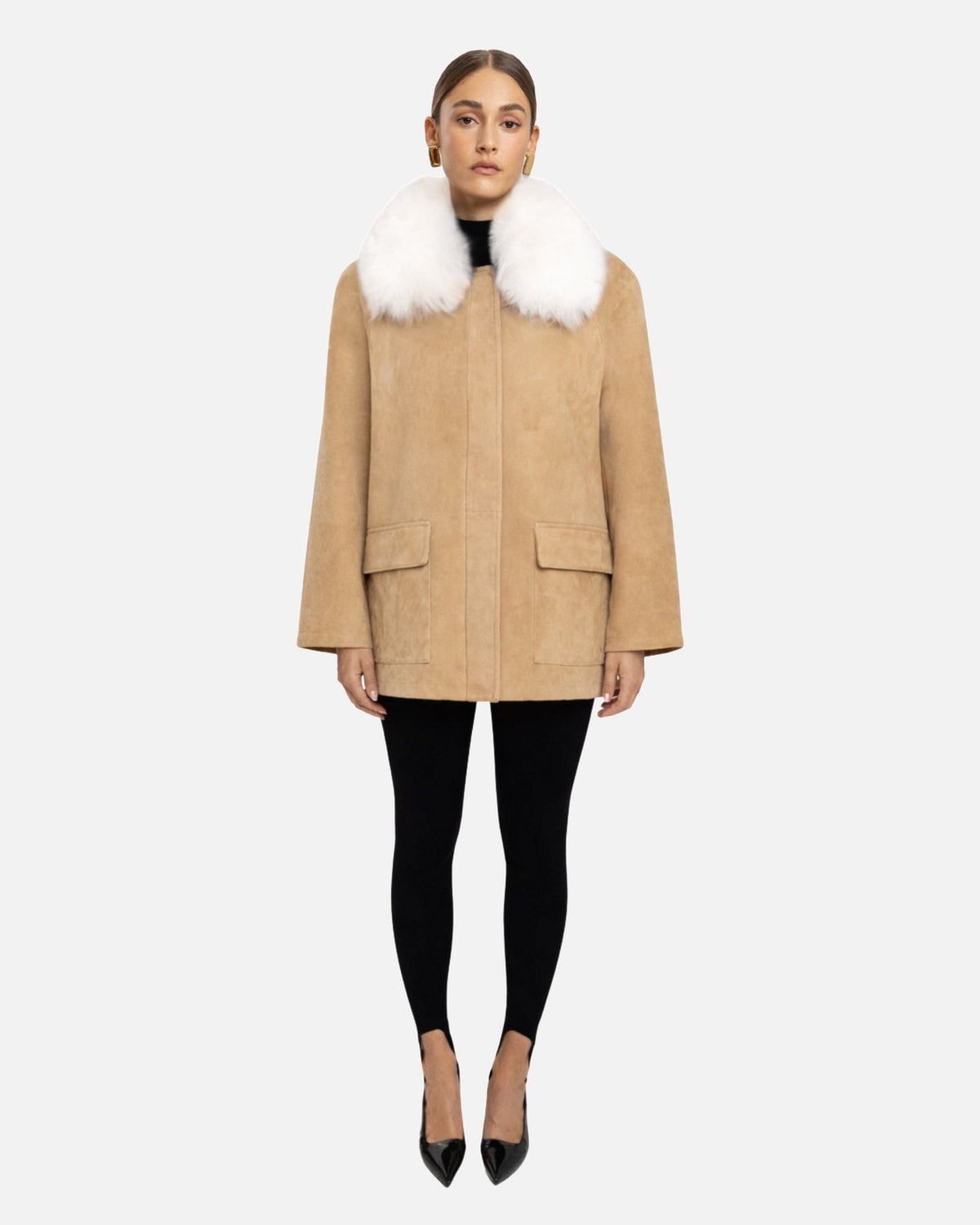 Susanna Chow Raegan Suede Field Jacket in Hazelnut