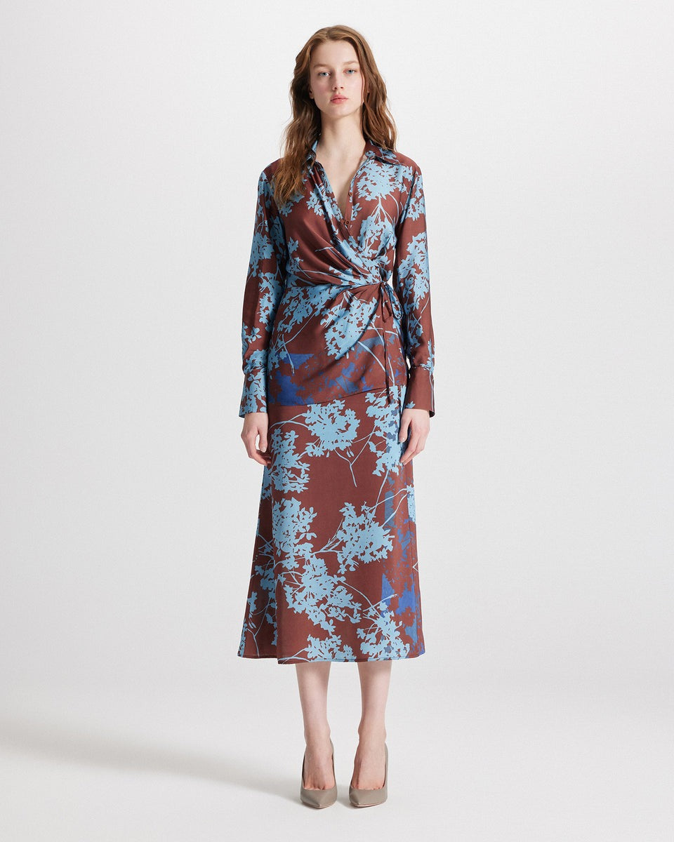 THEO Hydra Printed Maxi Dress in Koffee/Blue