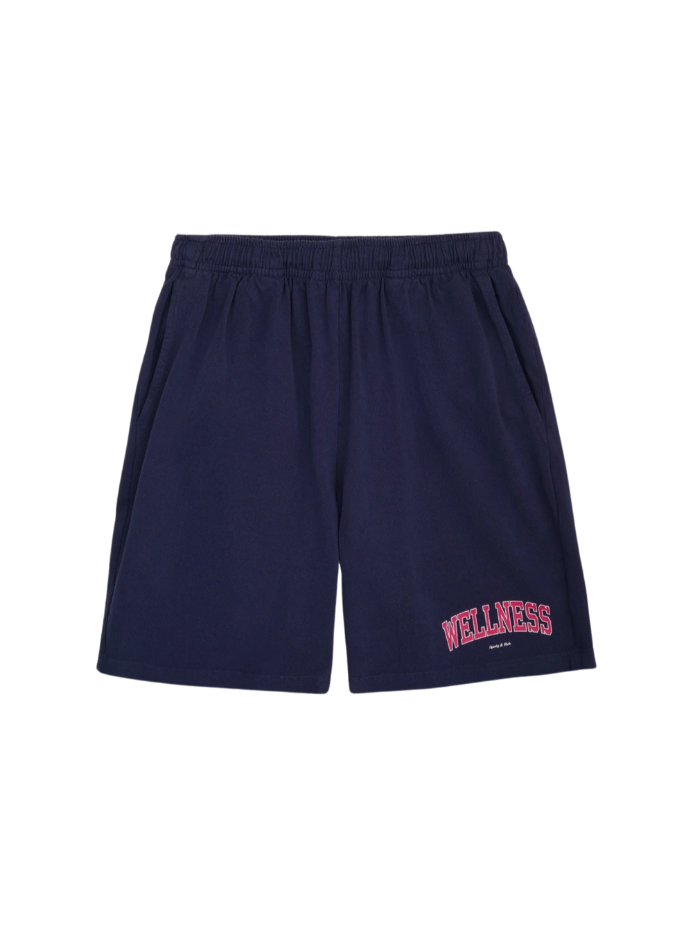 Sporty & Rich Wellness Ivy Gym Short in Navy/Sports Red