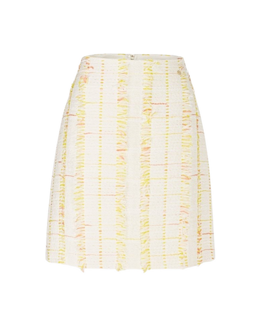 Marc Cain Skirt With Fringe in Pale Lemon