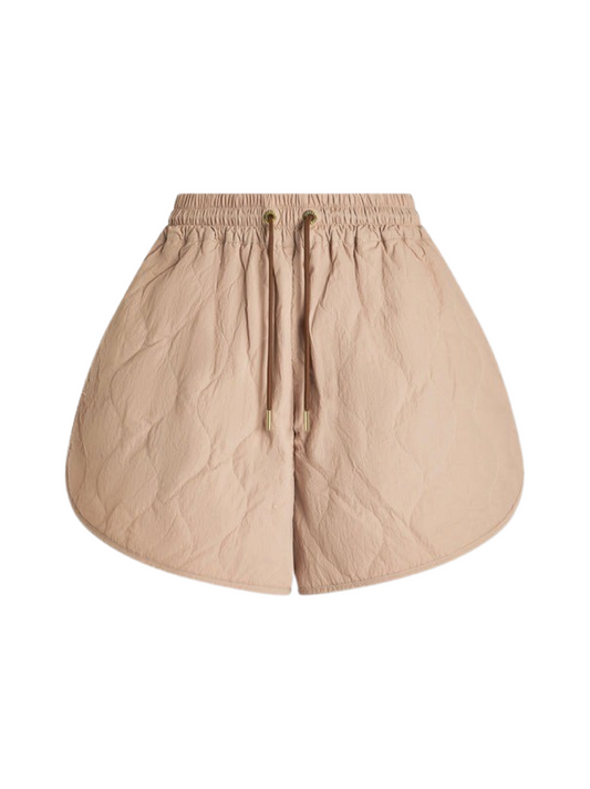 Varley Connell Quilt Shorts in Warm Taupe