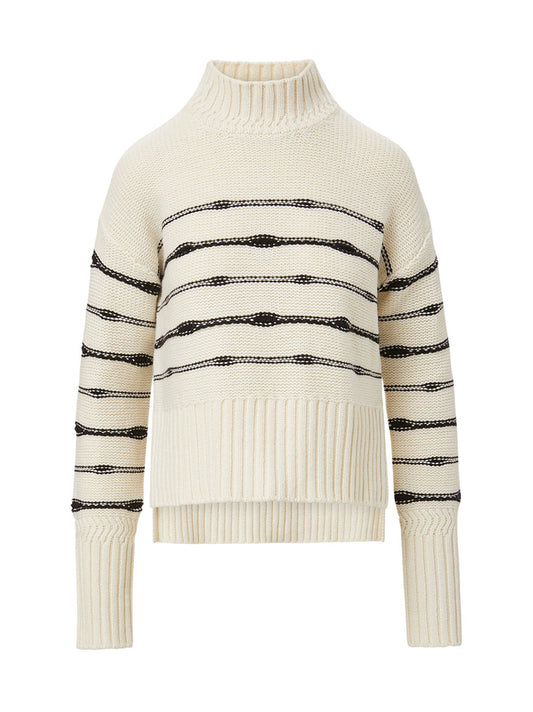 Veronica Beard Viori Sweater in White/Black
