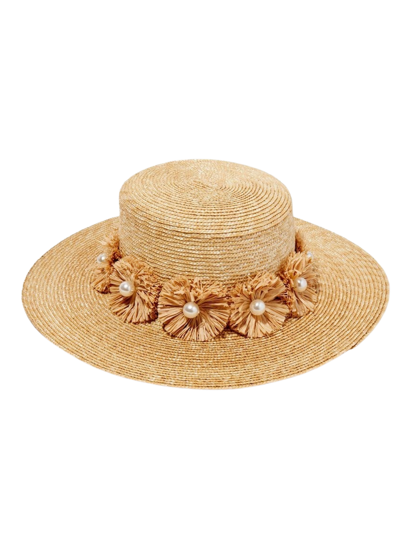 Lele Sadoughi Confetti Embellished Straw Hat in Natural