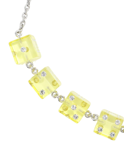 Marni Dice Charm Necklace in Celery