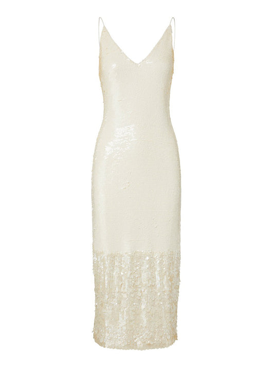 Veronica Beard Perla Dress in Iridescent Off White