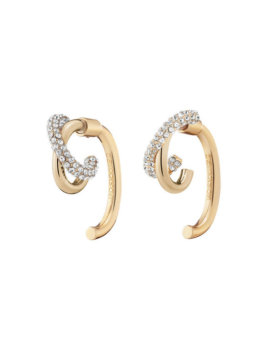 Demarson Axis Luna Convertible Gold and Pavé Earrings