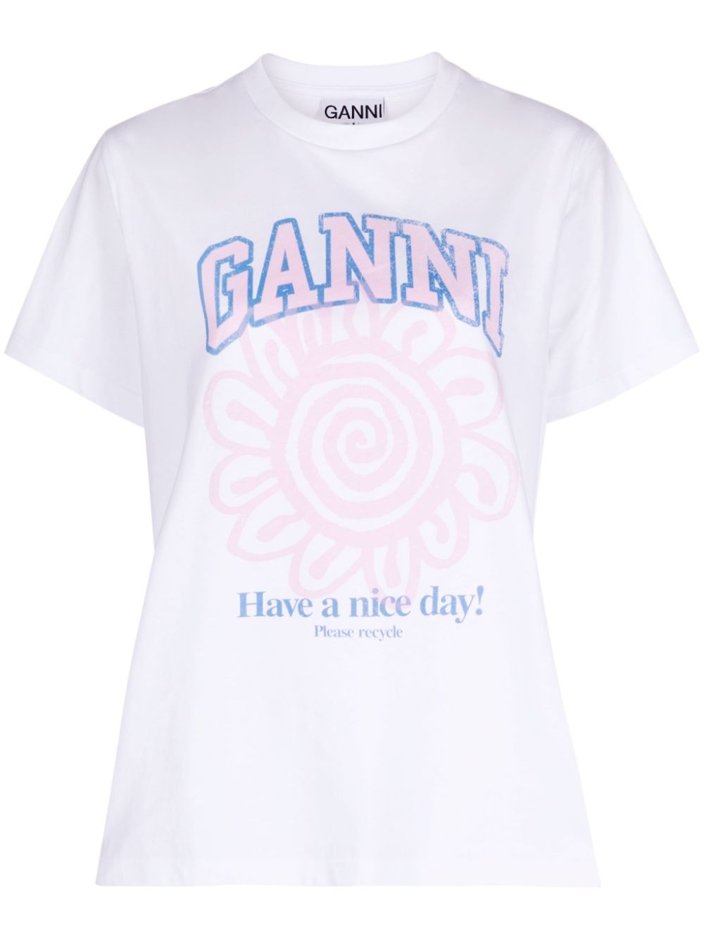 Ganni Basic Jersey Flower Relaxed T-Shirt