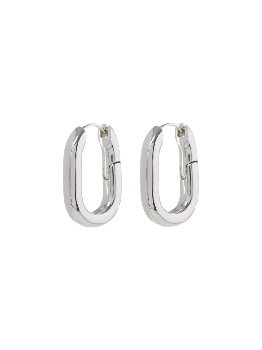 Luv AJ XL Chain Link Hoop Earrings in Silver